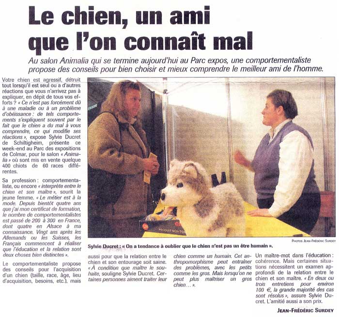 Sylvie Ducret Comportementaliste canin en Alsace